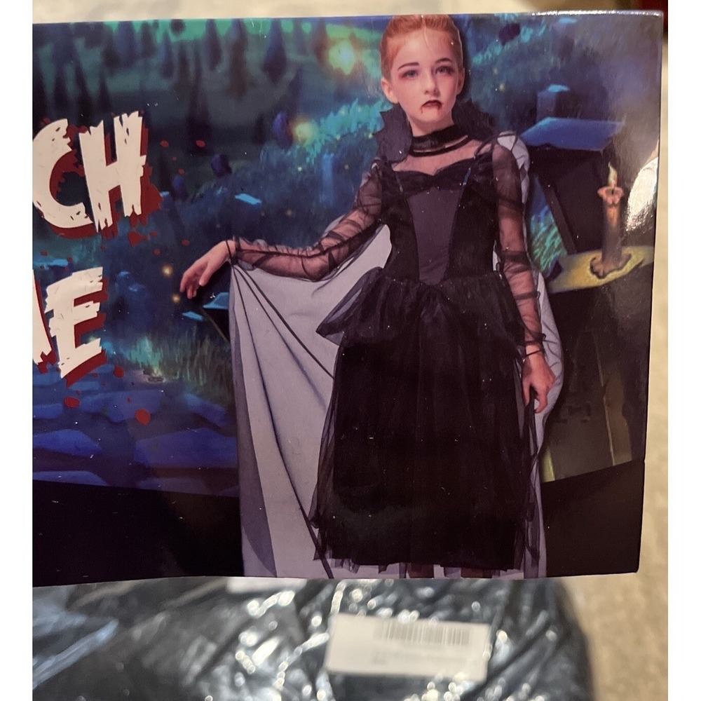 Ikali‎ New Girl's Youth Size 8-10 Years Old Black Witch Costume Halloween